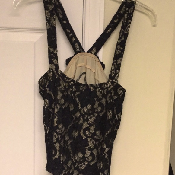 Black Lace Halter Top - Picture 2 of 3